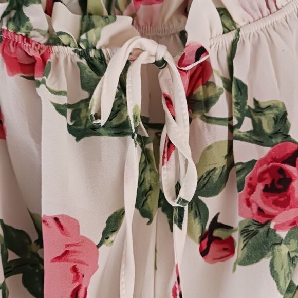 Haute Rogue off the shoulders floral Smoke low high maxi dress size L - Picture 4 of 7